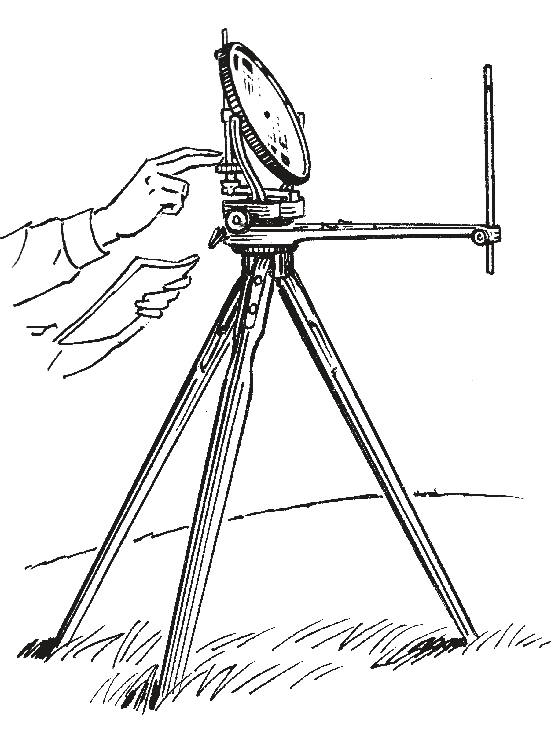 Line engraving of heliograph signalling instruments.